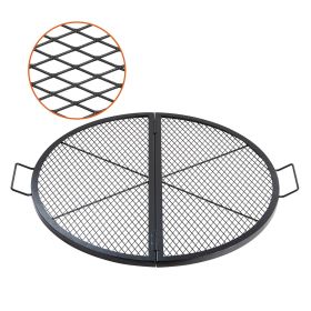 VEVOR X-Marks Fire Pit Grill Grate, Foldable Round Cooking Grate, Heavy Duty Steel Campfire BBQ Grill Grid with Handle and Support X Wire