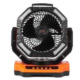 VEVOR Portable Fan Rechargeable 13 inch, Battery Powered Fan with LED Lantern, 4 Speeds Adjustable & 45°/90°Automatic Swivel & Timer