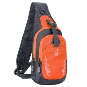 Chest Crossbody Bag Shoulder Bag for Men Travel Sports Gym (Color: Orange, Type: Sports Bag)