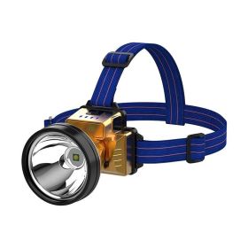 Rechargeable High Bright LED Headlamp with 3 Light Modes Support (Color: Gold & Blue, Type: Headlamp)