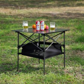 1-piece Folding Outdoor Table with Carrying Bag,Lightweight Aluminum Roll-up Square Table for indoor, Outdoor Camping, Picnics, Beach,Backyard, BBQ (Color: As Pic)