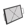 VEVOR X-Marks Fire Pit Grill Grate, Rectangle Cooking Grate, Heavy Duty Steel Campfire BBQ Grill Grid with Handle & Support X Wire