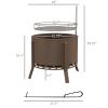 Outsunny 2-in-1 Smokeless Fire Pit, BBQ Grill, 19" Portable Wood Burning Firepit with Cooking Grate and Poker