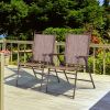 Set of 2 Patio Folding Sling Back Camping Deck Chairs