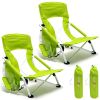 Low Folding Camping Chair, Portable Beach Chairs, Mesh Back Lounger For Outdoor Lawn Beach Camp Picnic