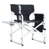 1-piece Padded Folding Outdoor Chair with Side Table and Storage Pockets,Lightweight Oversized Directors Chair for indoor, Outdoor Camping