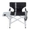 1-piece Padded Folding Outdoor Chair with Side Table and Storage Pockets,Lightweight Oversized Directors Chair for indoor, Outdoor Camping