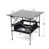 1-piece Folding Outdoor Table with Carrying Bag,Lightweight Aluminum Roll-up Square Table for indoor, Outdoor Camping, Picnics, Beach,Backyard, BBQ