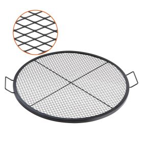 VEVOR X-Marks Fire Pit Grill Grate, Round Cooking Grate, Heavy Duty Steel Campfire BBQ Grill Grid with Handle and Support X Wire (Shape: Round, size: 36 inches)