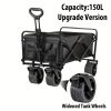 1pc Collapsible Foldable Wagon Cart Storage Box, 300/500LBS Heavy Duty Utility Garden Cart With All-Terrain Wheels For Beach, Lawn, Sports, Camping