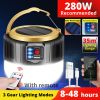 Solar Camp Lamp; Led Rechargeable Light Usb Camping Battery Powered Lantern For Tent Tourism